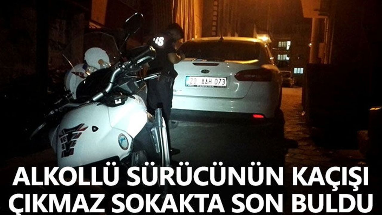 Alkollü sürücünün kaçışı çıkmaz sokakta son buldu