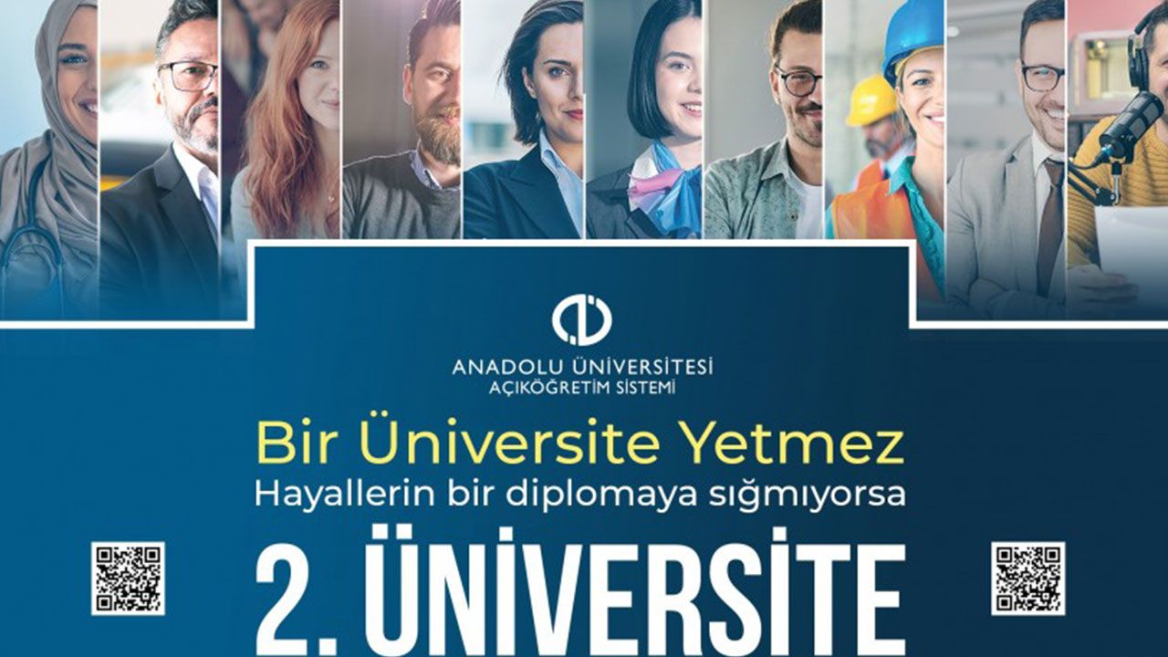 Anadolu Üniversitesi 2023/2024 öğretim yılı İkinci Üniversite kayıtları başlamıştır