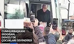 Cumhurbaşkanı Erdoğan, Denizli’de çocukları sevindirdi