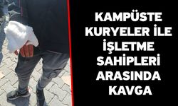 Kampüste kuryeler ile işletme sahipleri arasında kavga