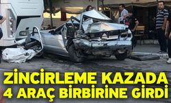 Zincirleme kazada 4 araç birbirine girdi