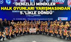 Denizlili minikler halk oyunları yarışmasından 5.'likle döndü