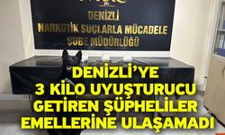 Denizli’ye 3 kilo uyuşturucu getiren şüpheliler emellerine ulaşamadı