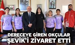 Dereceye giren okçular Şevik’i ziyaret etti