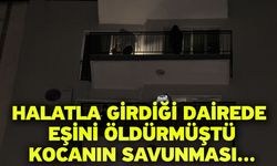 Halatla girdiği dairede eşini öldürmüştü! Kocanın savunması…