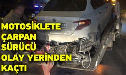 Motosiklete çarpan sürücü olay yerinden kaçtı