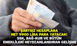 Şartsız hesaplara net 9900 lira para yatacak! SSK, Bağ-kur ve bütün emeklileri heyecanlandıran gelişme