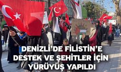 Denizli’de Filistin’e destek ve şehitler için yürüyüş yapıldı