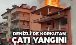 Denizli’de korkutan çatı yangını