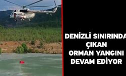 Denizli Sınırında Çıkan Orman Yangını Devam Ediyor