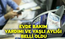 Evde bakım yardımı ve yaşlı aylığı belli oldu