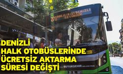 Denizli Halk otobüslerinde ücretsiz aktarma süresi değişti