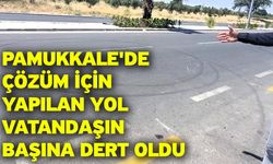 Pamukkale'de çözüm için yapılan yol vatandaşın başına dert oldu