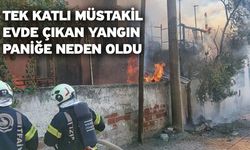 Tek katlı müstakil evde çıkan yangın paniğe neden oldu