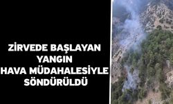 Zirvede başlayan yangın hava müdahalesiyle söndürüldü