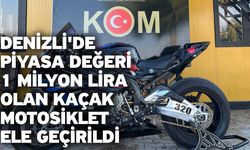 Denizli'de piyasa değeri 1 milyon lira olan kaçak motosiklet ele geçirildi