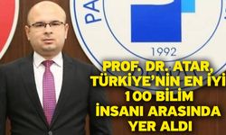 Prof. Dr. Atar, Türkiye’nin en iyi 100 bilim insanı arasında yer aldı