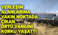 Yerleşim alanlarına yakın noktada çıkan örtü yangını korku yaşattı