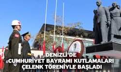 Denizli'de Cumhuriyet Bayramı kutlamaları çelenk töreniyle başladı