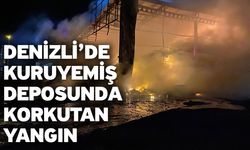 Denizli’de Kuruyemiş Deposunda Korkutan Yangın