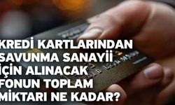 Kredi kartlarından savunma sanayii için alınacak fonun toplam miktarı ne kadar?