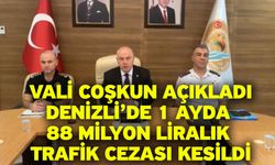 Vali Coşkun açıkladı! Denizli’de 1 ayda 88 milyon liralık trafik cezası kesildi