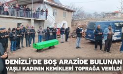 Denizli'de boş arazide bulunan yaşlı kadının kemikleri toprağa verildi