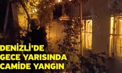 Denizli'de gece yarısında camide yangın