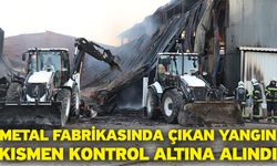 Metal fabrikasında çıkan yangın kısmen kontrol altına alındı