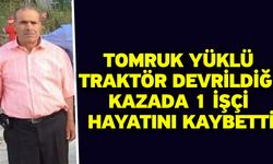 Tomruk yüklü traktör devrildiği kazada 1 işçi hayatını kaybetti