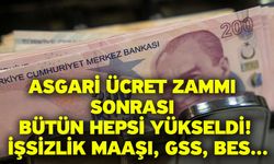 Asgari ücret zammı sonrası bütün hepsi yükseldi! İşsizlik maaşı, GSS, BES...