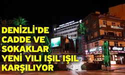 Denizli'de cadde ve sokaklar yeni yılı ışıl ışıl karşılıyor