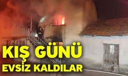 Kış günü evsiz kaldılar