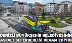 Denizli Büyükşehir Belediyesinin asfalt seferberliği devam ediyor