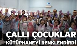 Çallı çocuklar kütüphaneyi renklendirdi