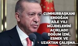 Cumhurbaşkanı Erdoğan Aile Yılı müjdelerini açıkladı! Doğum izni, esnek ve uzaktan çalışma...