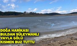 Doğa harikası Buldan Süleymanlı Yayla Gölü kısmen buz tuttu