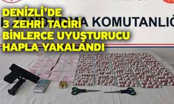 Denizli’de 3 zehri taciri binlerce uyuşturucu hapla yakalandı