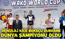 Denizlili kick boksçu Durdane dünya şampiyonu oldu