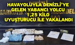 Havayoluyla Denizli’ye gelen yabancı yolcu 1,25 kilo uyuşturucu ile yakalandı
