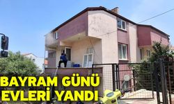 Kurban ile uğraşan ailenin evi yandı