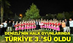 Denizli’nin halk oyunlarında Türkiye 3.’sü oldu
