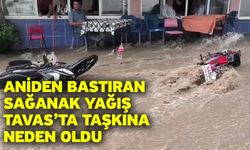 Aniden bastıran sağanak yağış Tavas’ta taşkına neden oldu