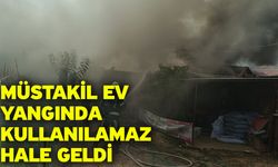 Müstakil ev yangında kullanılamaz hale geldi