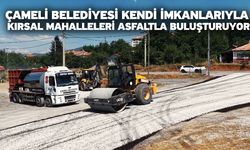 Çameli Belediyesi kendi imkanlarıyla kırsal mahalleleri asfaltla buluşturuyor