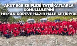 AKUT Ege ekipleri tatbikatlarla gönüllülerini her an göreve hazır hale getiriyor