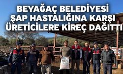 Beyağaç Belediyesi şap hastalığına karşı üreticilere kireç dağıttı