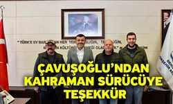 Süt kamyonu şoförü Eşmeli ve işletme sahibi Çetin’e anlamlı teşekkür
