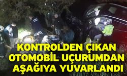 Kontrolden çıkan otomobil uçurumdan aşağıya yuvarlandı