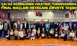 Çal'da düzenlenen voleybol turnuvasında final maçları heyecanı zirveye taşıdı